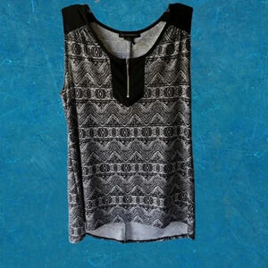 Susan Lawrence women blouse blk/wht size S